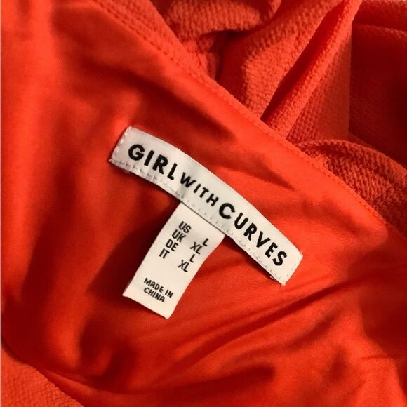 New Girl With Curves Chiffon Ruffle Midi Dress Sz Large - Picture 3 of 4